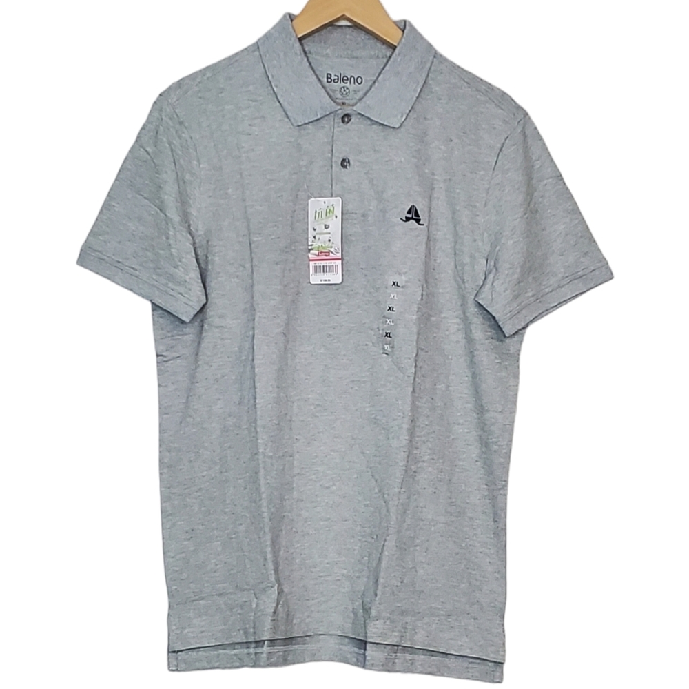 Baleno Mens Gray Short Sleeve Polo Shirt Size XL